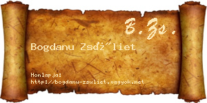 Bogdanu Zsüliet névjegykártya